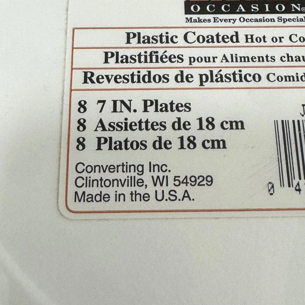 Vintage Halloween Thanksgiving Party Paper Plates 7in 4 Packs 1990s Made In USA